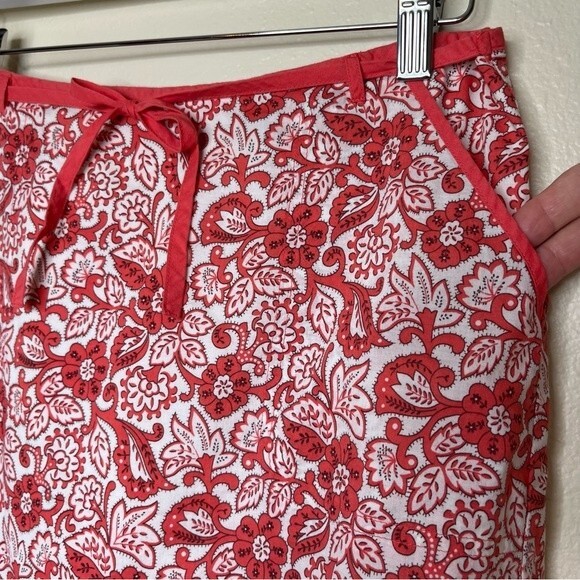 American Eagle Outfitters AEO Floral Lined Front Tie Coral Skirt Pockets Women 4 - Picture 3 of 13